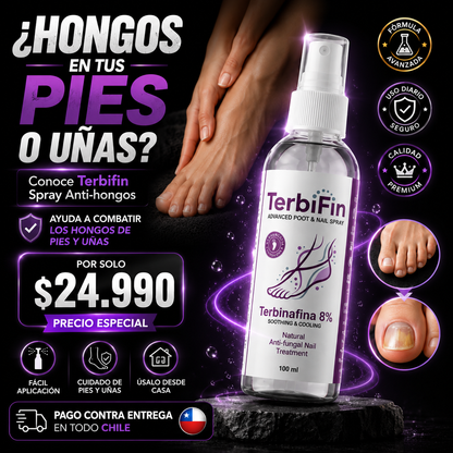 TerbiFin Spray 8% Anti-Hongos Pies Uñas