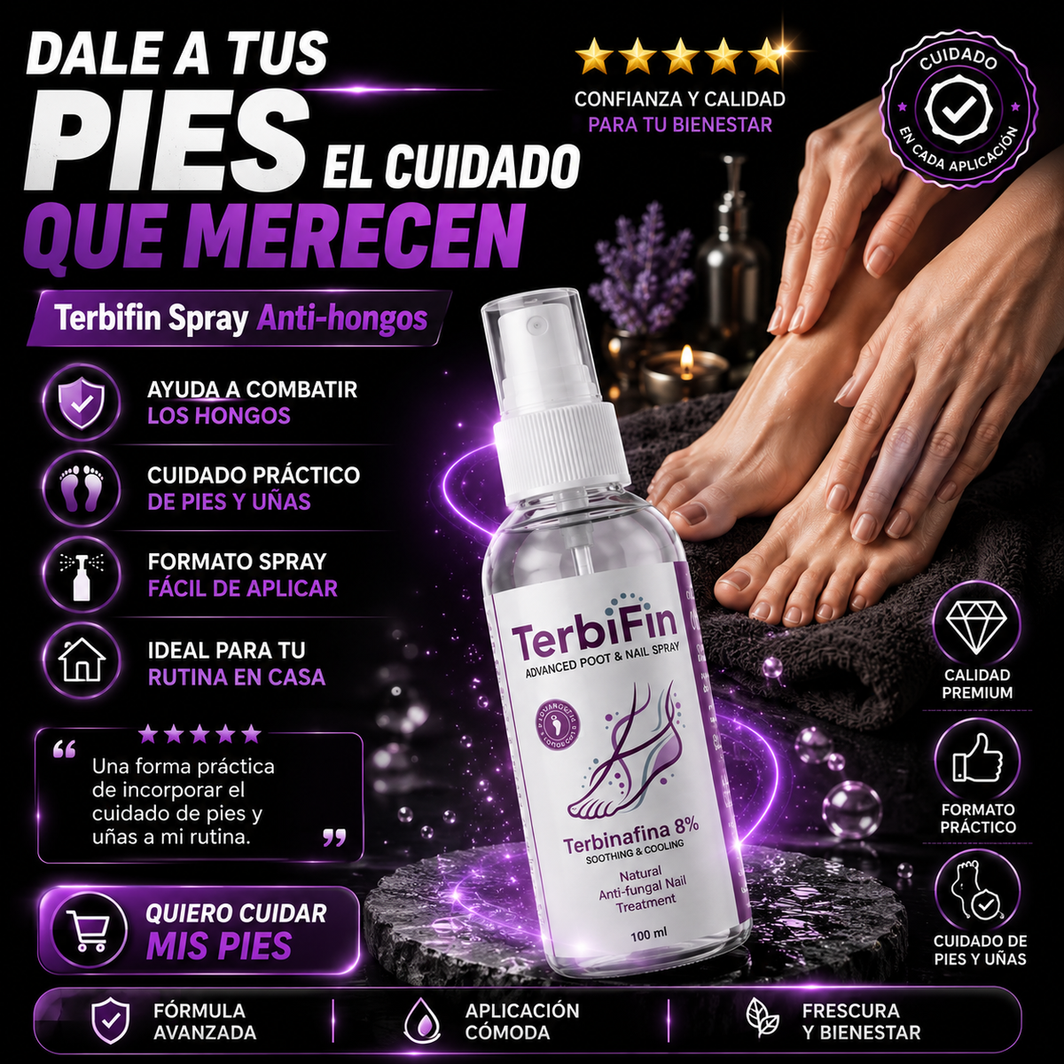 TerbiFin Spray 8% Anti-Hongos Pies Uñas