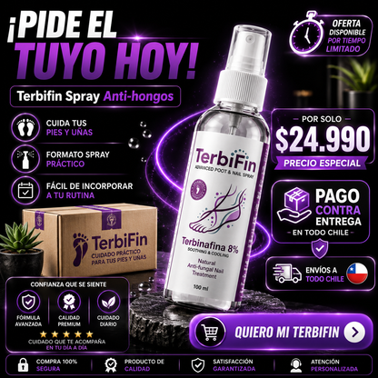 TerbiFin Spray 8% Anti-Hongos Pies Uñas